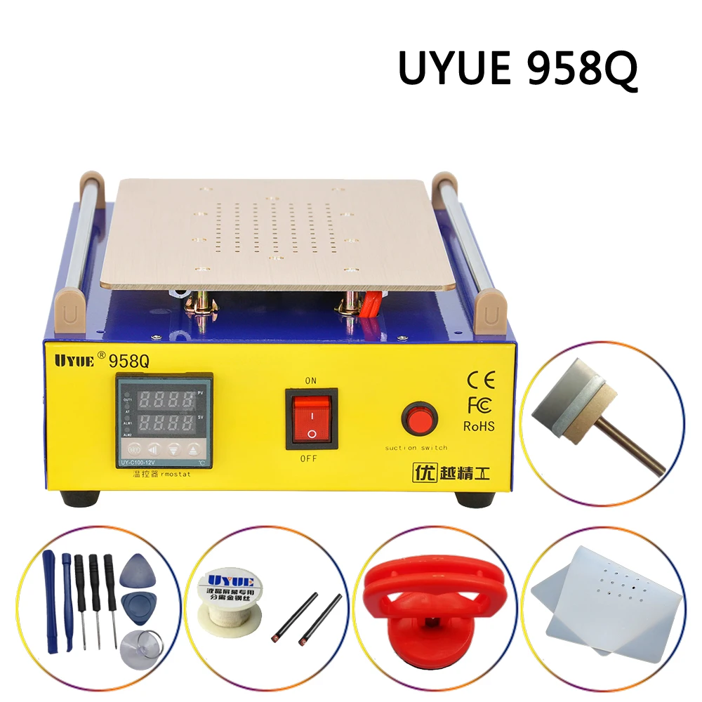 UYUE 958Q 2 в 1 многофункциональная lcd ремонтная машина набор сенсорный экран lcd сепаратор Встроенный вакуумный насос для iPhone samsung iPad