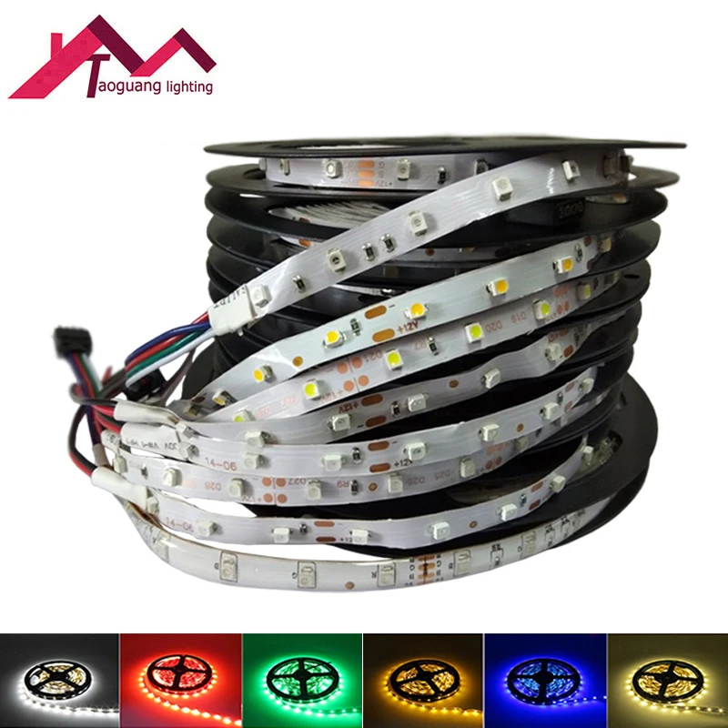 5 м 3528 SMD более ярче чем 2835 5050 Гибкая Светодиодные ленты свет DC 12 В 60 светодио дный s/