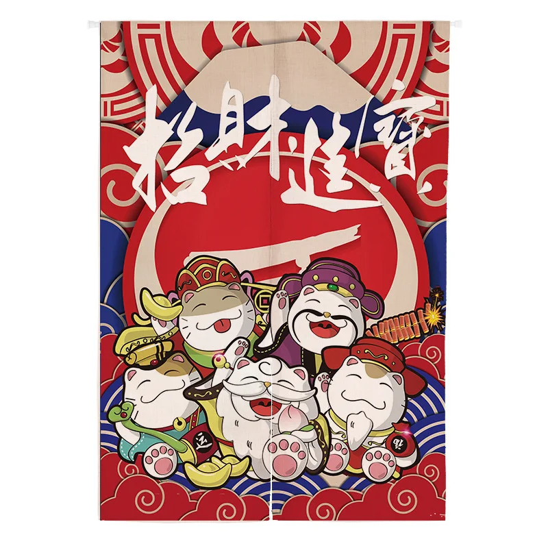 Японская занавеска для кухни Lucky Cat двери ресторана Noren японская входной по фэн