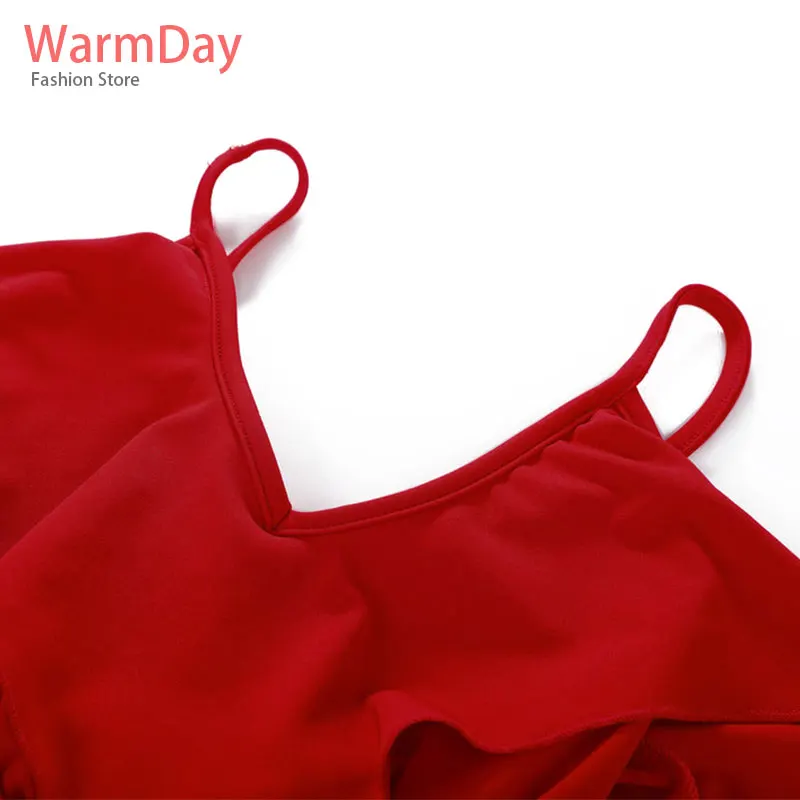 Warmday 2019 летнее платье женское Элегантное повседневное красное с оборками и