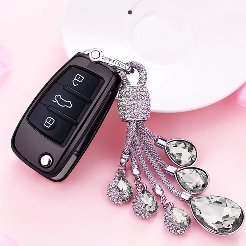A-Black keyring Новое поступление, подарок при покупке! мягкий яркий TPU чехол для автомобиля чехол для ключей для автомобиля Audi Q3 A4L A6L Q5 Q7 A1 A3 A4 A5 A7 A8 C6 R8 Брелок «Обложка» автомобиль защиты аксессуары - Название цвета: A-Black keyring