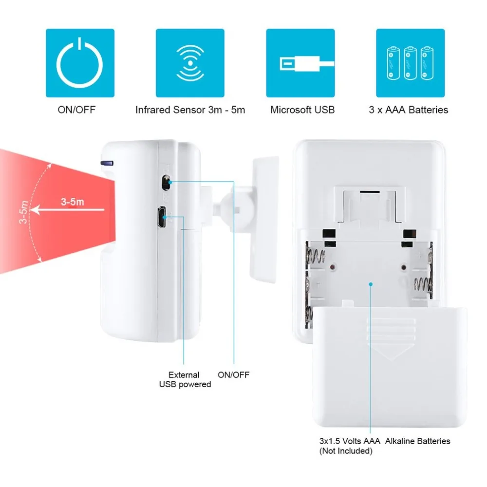 PIR Сенсор Беспроводной дверной звонок с 36 песен Forecum fk 007 Smart Universal Home аксессуары