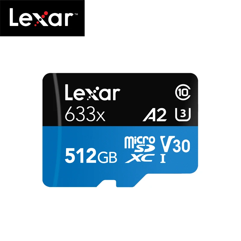 100% оригинальная карта памяти Lexar 512 Гб Micro SD высокая скорость до 100 м/с ГБ C10 633x TF