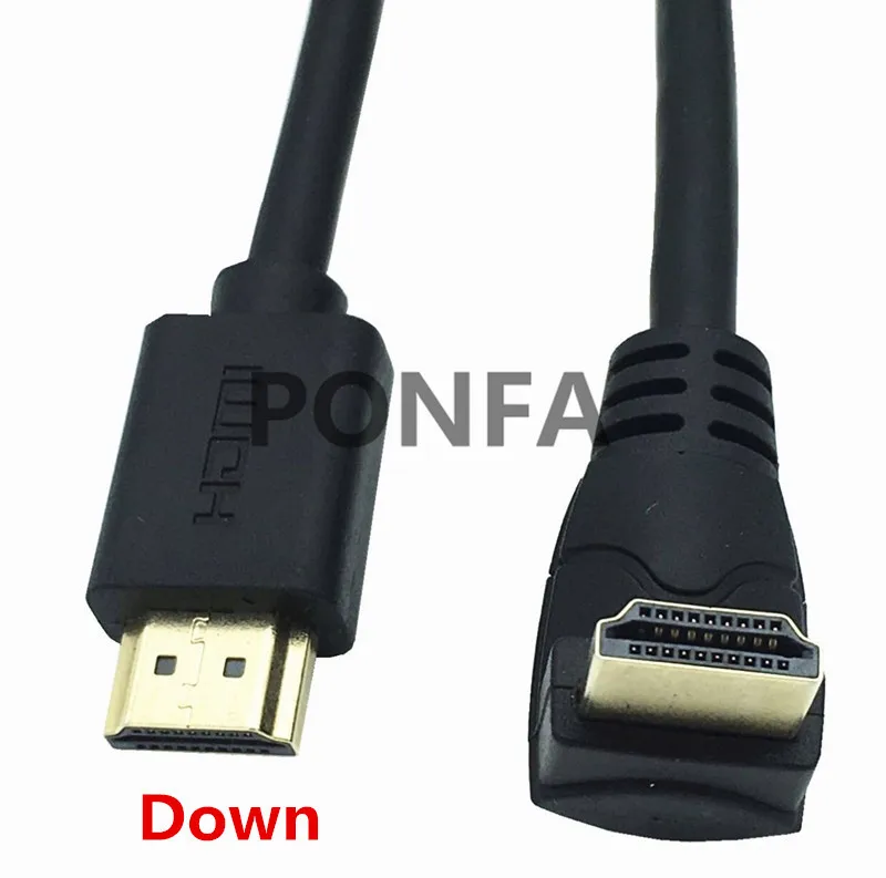 4K* 2K 60HZ HDMI 2,0 A штекер HDMI v2.0 вверх и вниз и влево и вправо под углом 90 градусов мужской HD удлинитель HDMI 2,0 в Угловой кабель - Цвет: Down