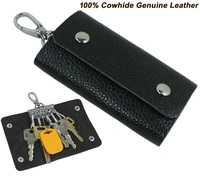 on sale fashion mens 100 genuine leather key holder women key wallet leather key case bag black mc801 free ship