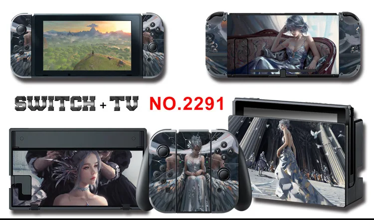 Для nintendo Switch Pain sticker консоль Dock Joy Con полное покрытие цветной бумажной кожи Закаленное стекло протектор экрана от 2000-2305