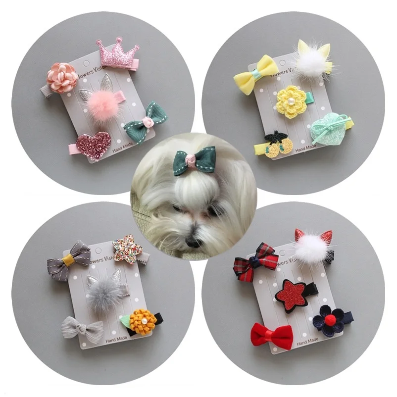 5 шт./компл. заколка для собак набор плюшевый Пудель зажим аксессуары ухода за