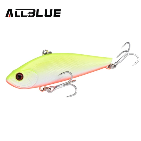 AllBlue Prodané rybářské návnady 80s potápějící se vib bez lip crankbaits 80 mm tvrdé umělé vibrace návnada zimní ledová sůl rybářský náčiní