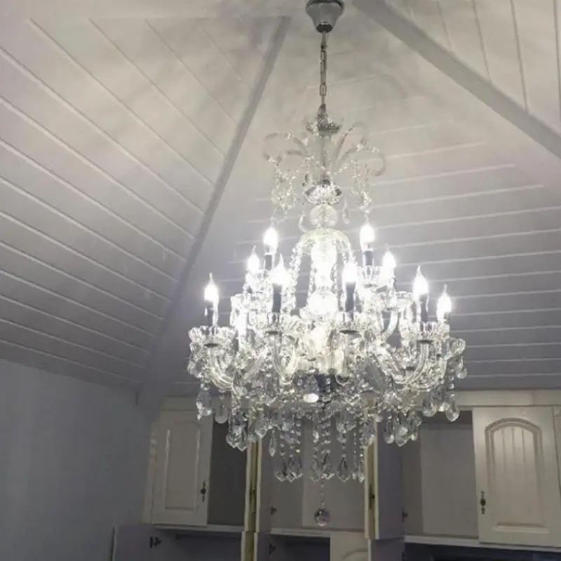Дуплексная большая Хрустальная люстра для дома светодиодная лампа освещения