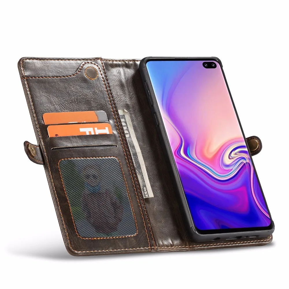Чехол Me, чехол для samsung Galaxy S10 Plus, Ретро стиль, натуральная кожа, Магнитный съемный чехол-кошелек, чехол для samsung S10/S10e, чехол