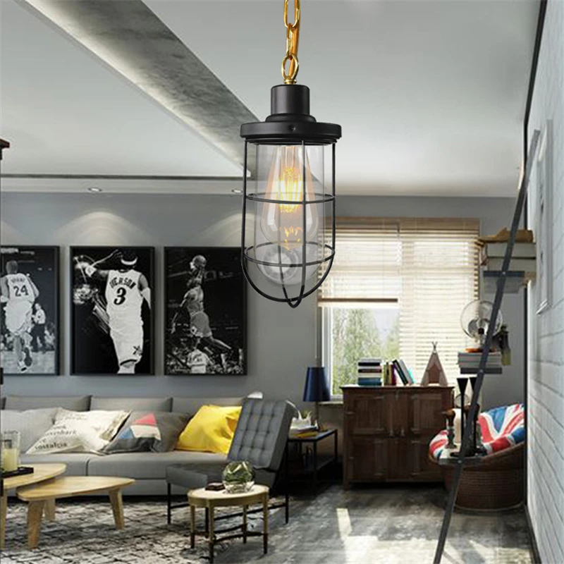 Creative Bullet Style Glass Hanging Lamp Vintage Simple E27 Home Decor Pendant Light For Dinning Room Kitchen Planetarium Hotel | Лампы и