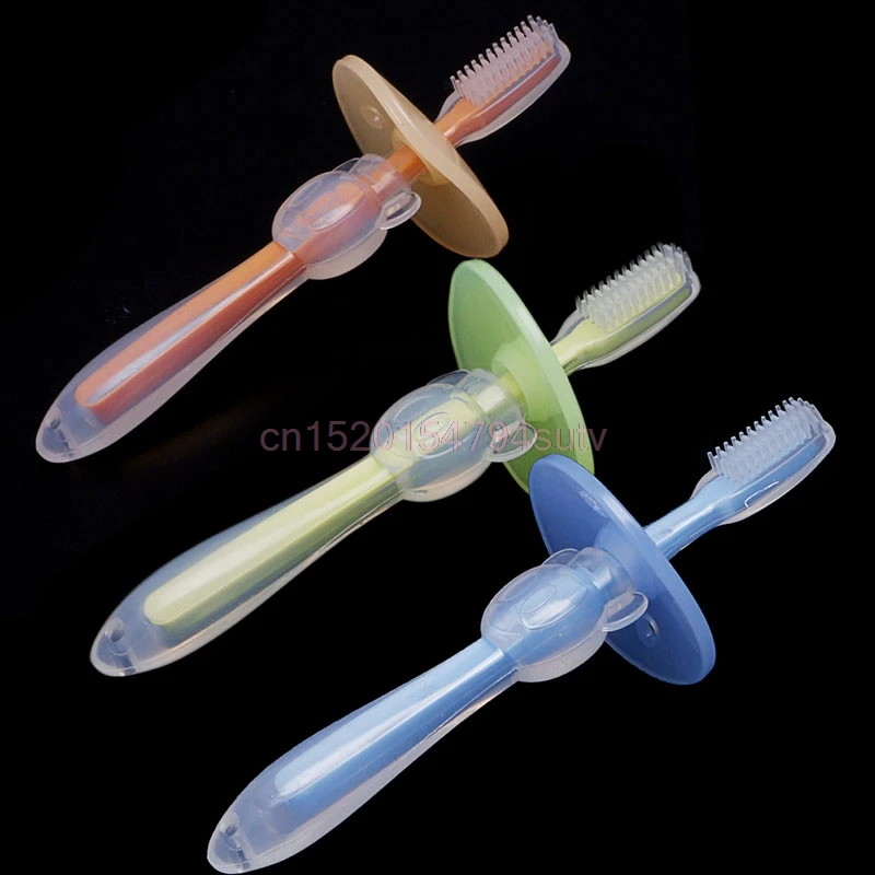 Детская Мягкая зубная щетка безопасная гибкая # h055 #|teething toothbrush|baby toothbrush teetherbaby