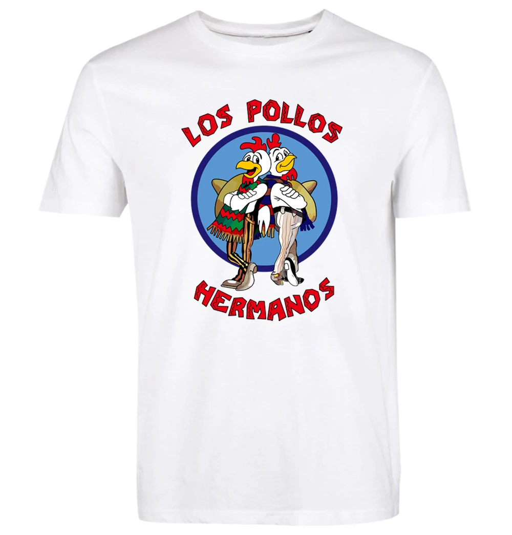 Лидер продаж, Мужская футболка с надписью «Breaking Bad LOS POLLOS Hermanos», хлопок, мужские футболки в стиле хип-хоп, уличная одежда