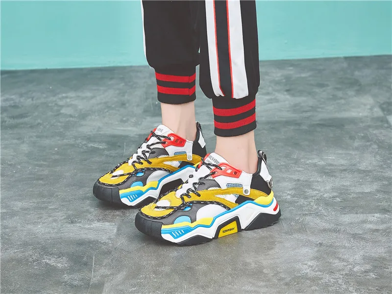 Повседневная Белая обувь; женские кроссовки на платформе; zapatos de mujer; модная брендовая обувь; chaussures femme; женская обувь из натуральной кожи; Цвет Черный