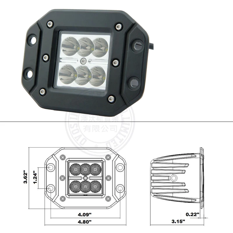 3 &quot18 Вт Led Pod Light со смывным креплением противотуманная фара для внедорожников ATV