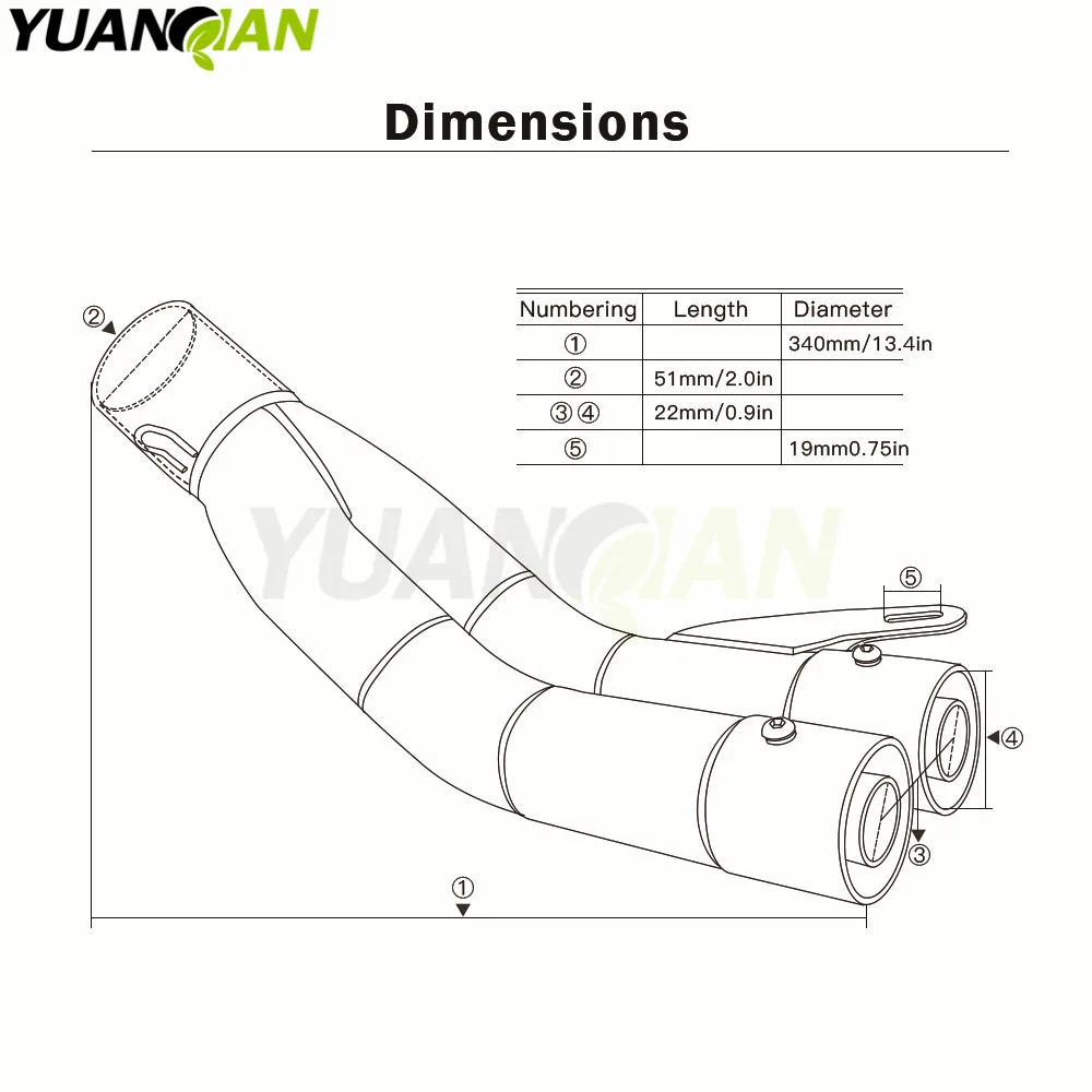 Универсальный мотоциклетный двойной глушитель выхлопной трубы 35 51 мм для Honda CBR 600