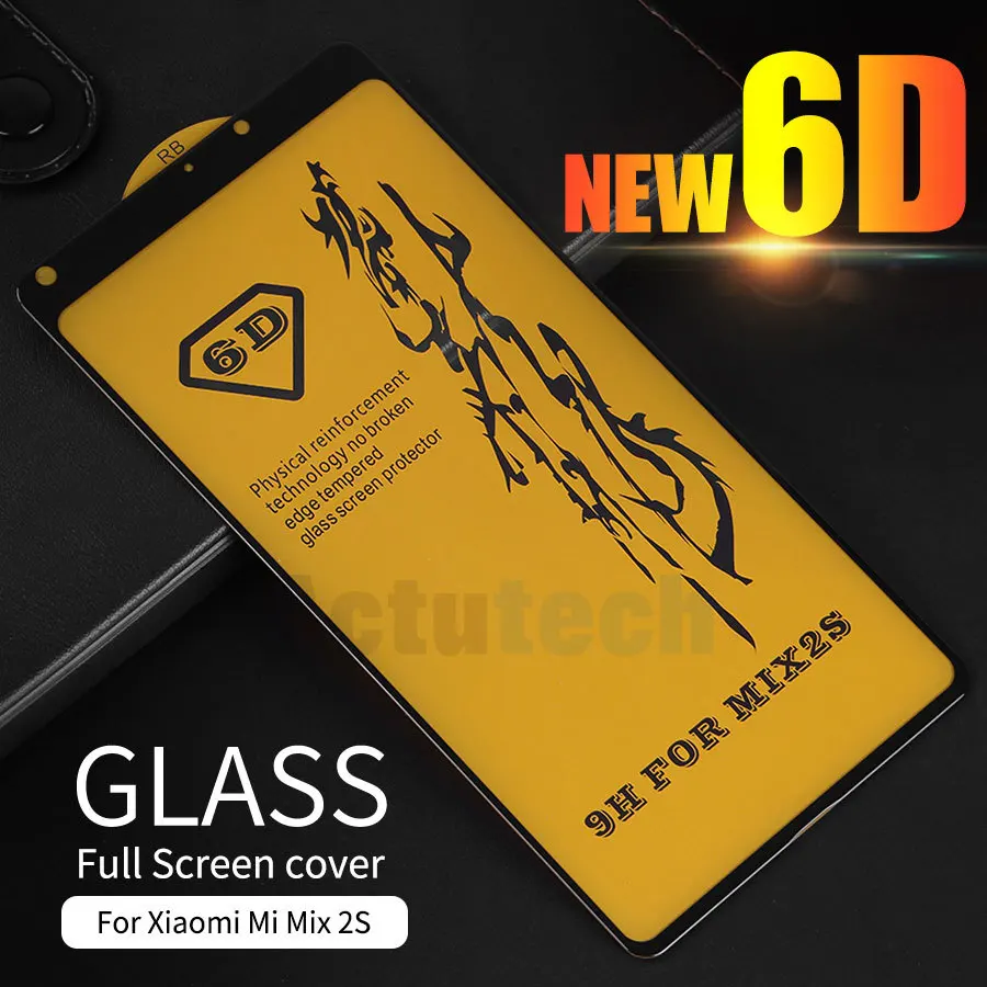 

Tempered Glass For Xiaomi Mi MIX 2 2S Tempered Glass HD Full Cover Screen Protector For xiaomi mix2s 6D Film Glass