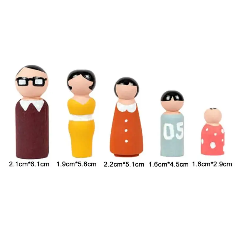 5 шт./компл. деревянные Семейные колышки для кукол сделай сам Детские