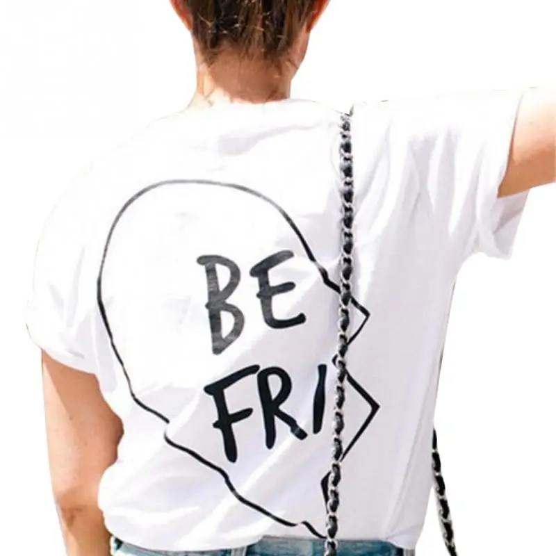 Одежда для девушки женская футболка модная с надписью Best Friend BFF Sisters подарки