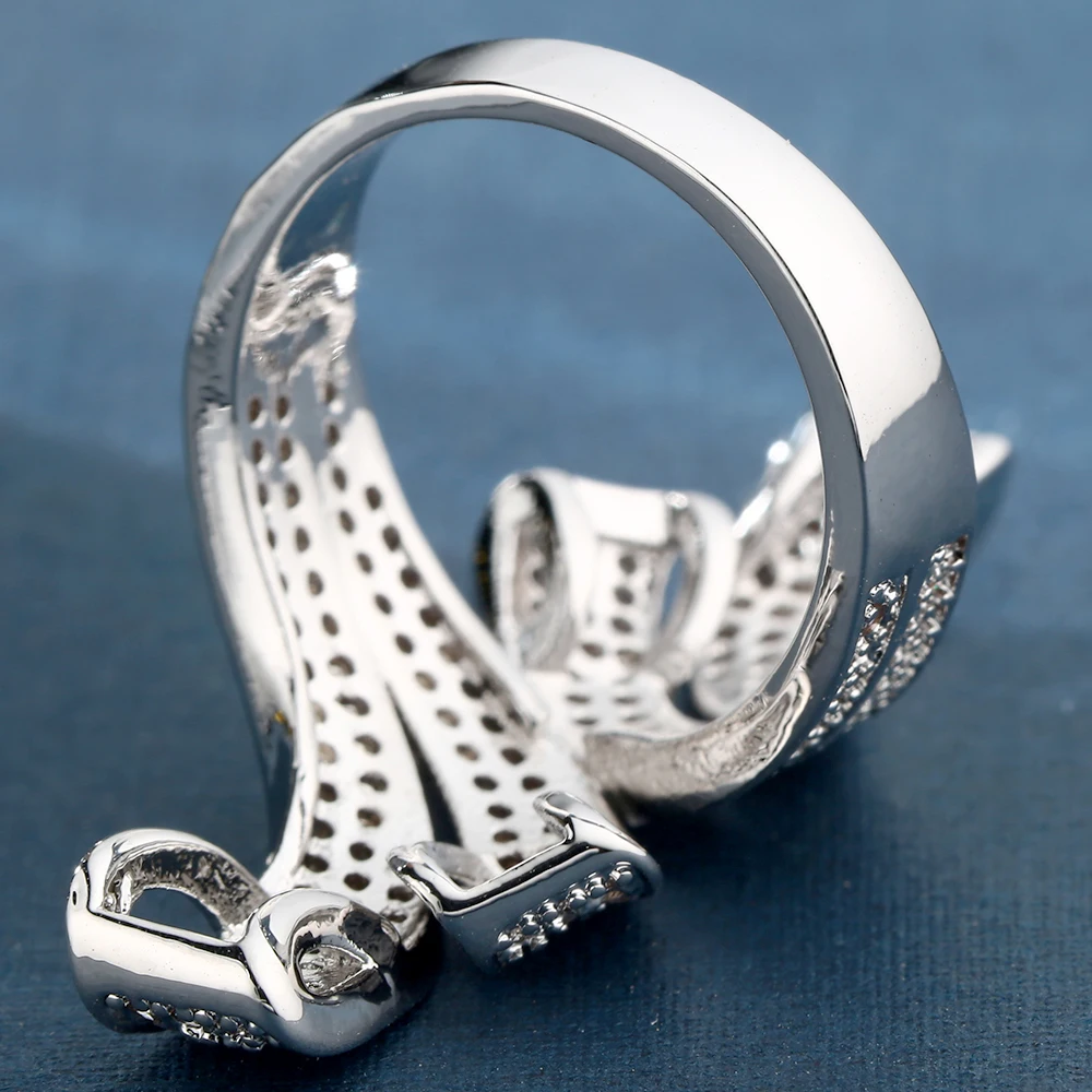 Винтажные большие кольца с кристаллами Остин и фианитом геометрический дизайн