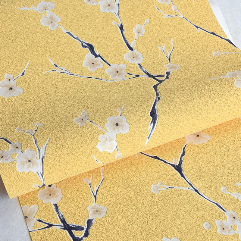 

beibehang Chinese style wallpaper Plum 3D deerskin non-woven bedroom wallpaper entrance living room TV background wall
