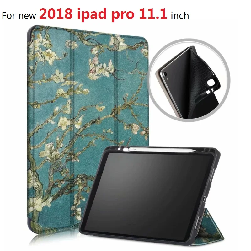Для iPad Pro 11 1 дюймов 2018 простота кожа Смарт Обложка Фолио Авто Пробуждение чехол