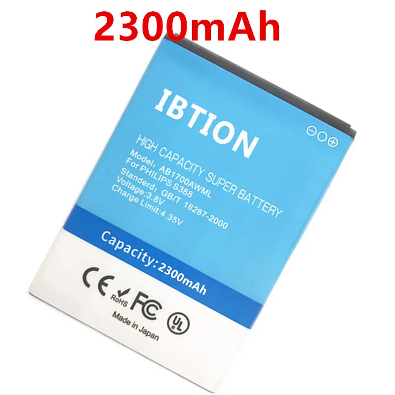 2300 мА/ч AB1700AWML Аккумулятор для Philips S388 CTS388 телефон Батарея|battery for|battery 2200mahbattery for phone
