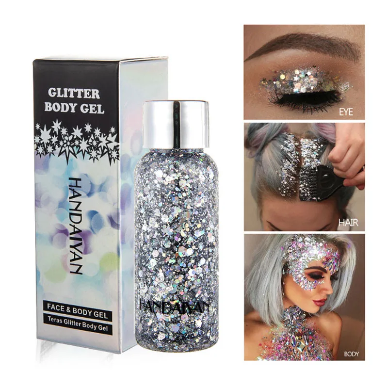 Dazzle цвет поляризационные светлые волосы блеск для лица вспышка крем для тела гели блестки лосьон для тела с эффектом сияния макияж невесты сценический макияж