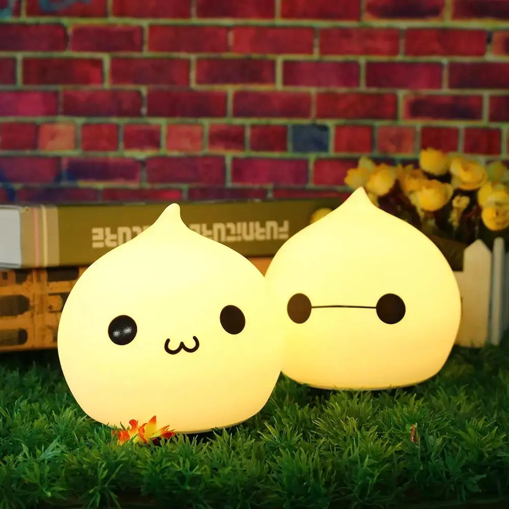 Светодиодный Силиконовые Мягкий водослива ночь свет лампы 7 видов цветов Сменные