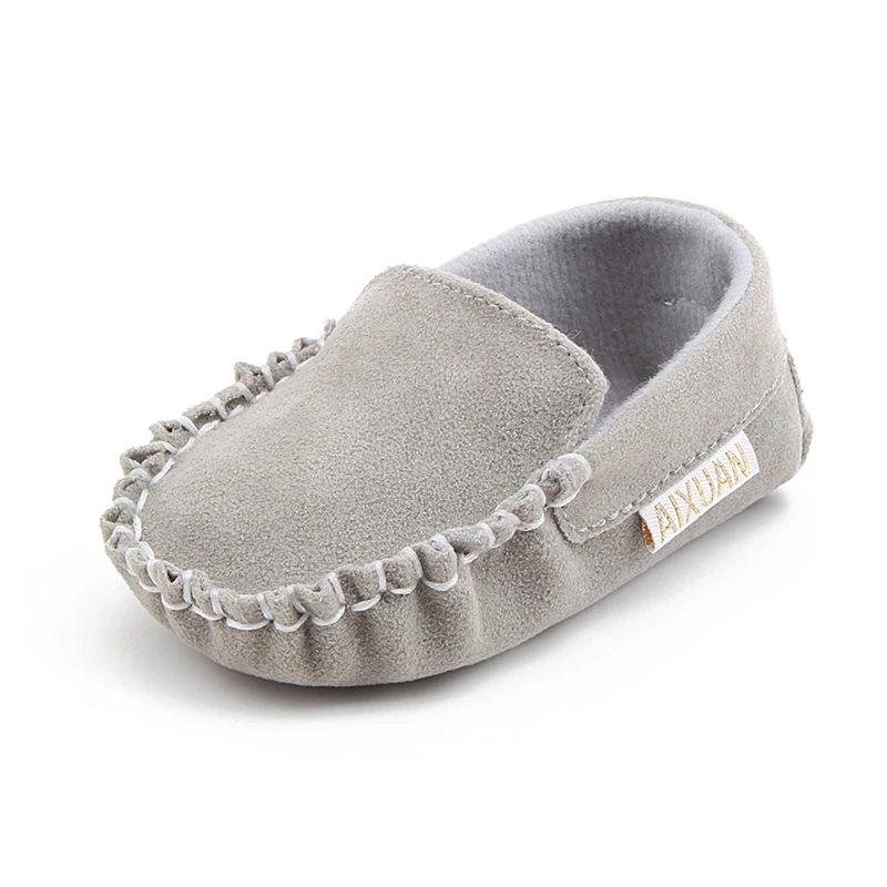 Новорожденный однотонный Повседневный детские ботинки мокасины Moccs мелкая мягкая подошва детская обувь для малышей для 0-18 месяцев для маленьких мальчиков и девочек