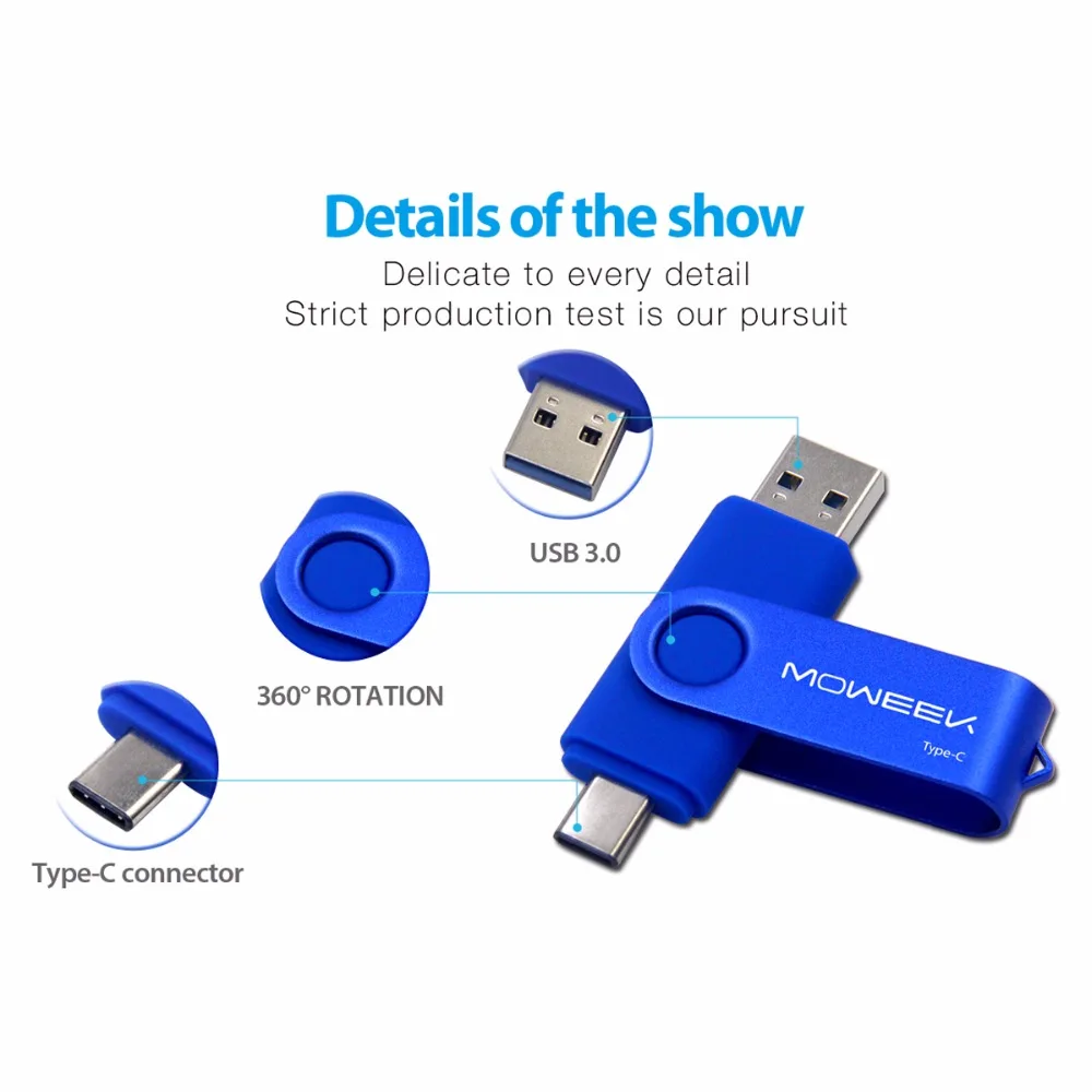 Moweek высокоскоростная флеш накопитель USB 3 0 модная ручка типа C 64 ГБ 32 8