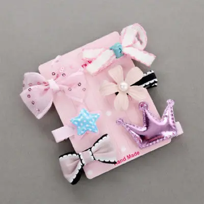 6 шт. заколка для волос маленьких девочек бант Цветок мини заколки Звезда Дети