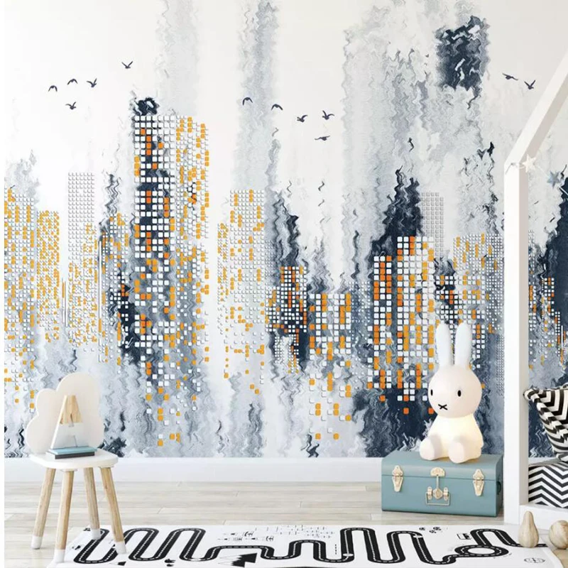 

Wallpapers YOUMAN Customize Modern Wallpaper Cities Abstract 3d Wallpaper Bathroom Kitchen TV Background Study Embossed Mural