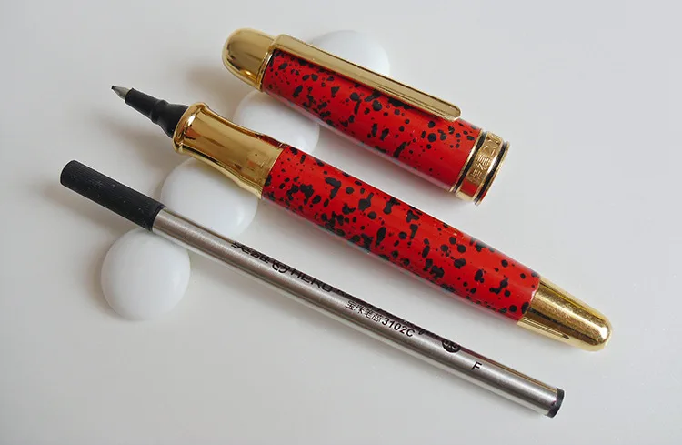 

Wing sung lukcy 2001 зеленая шариковая ручка, современный перьевой фонтан с покрытием из красного золота, с напоминанием, бесплатная доставка