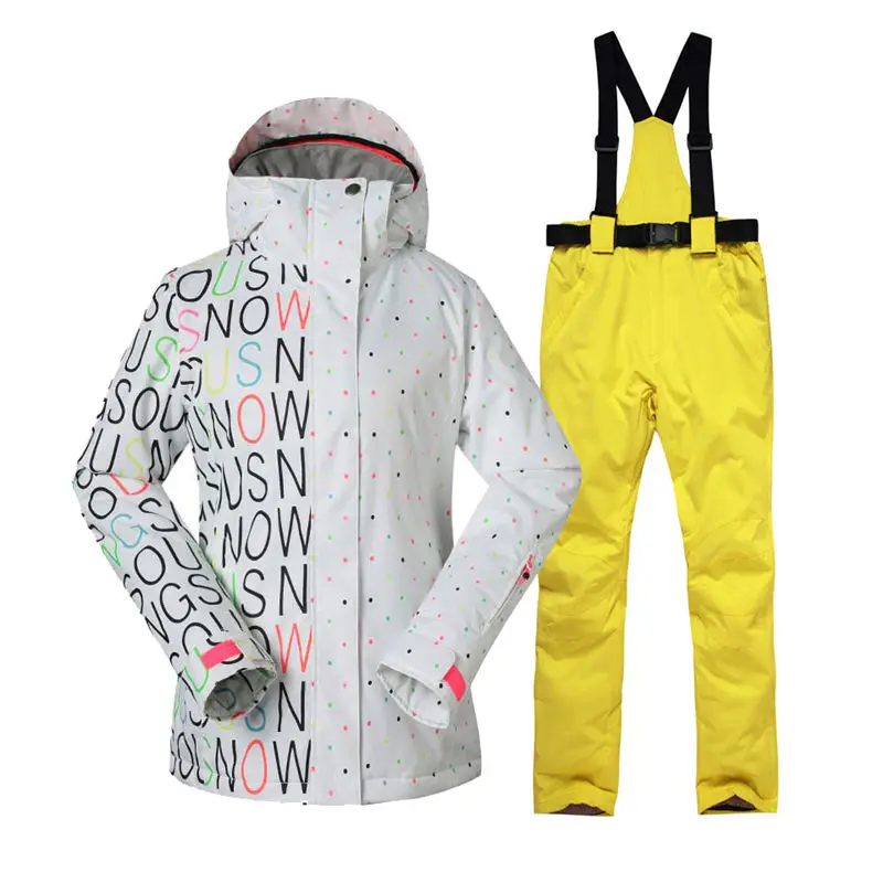 picture jacket pant Хорошее Для женщин зимние Костюмы, для улицы, Спортивная Комплекты для сноубординга из водонепроницаемого материала с защитой от ветра, лыжные куртки и нагрудник зимние брюки для девочек - Цвет: picture jacket pant