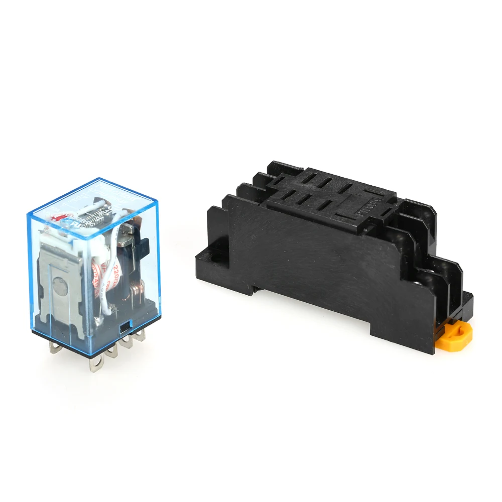 

10pcs LY2NJ 8-Pin 10A Relay Module AC220V Coil Power Relay Set with Socket Base