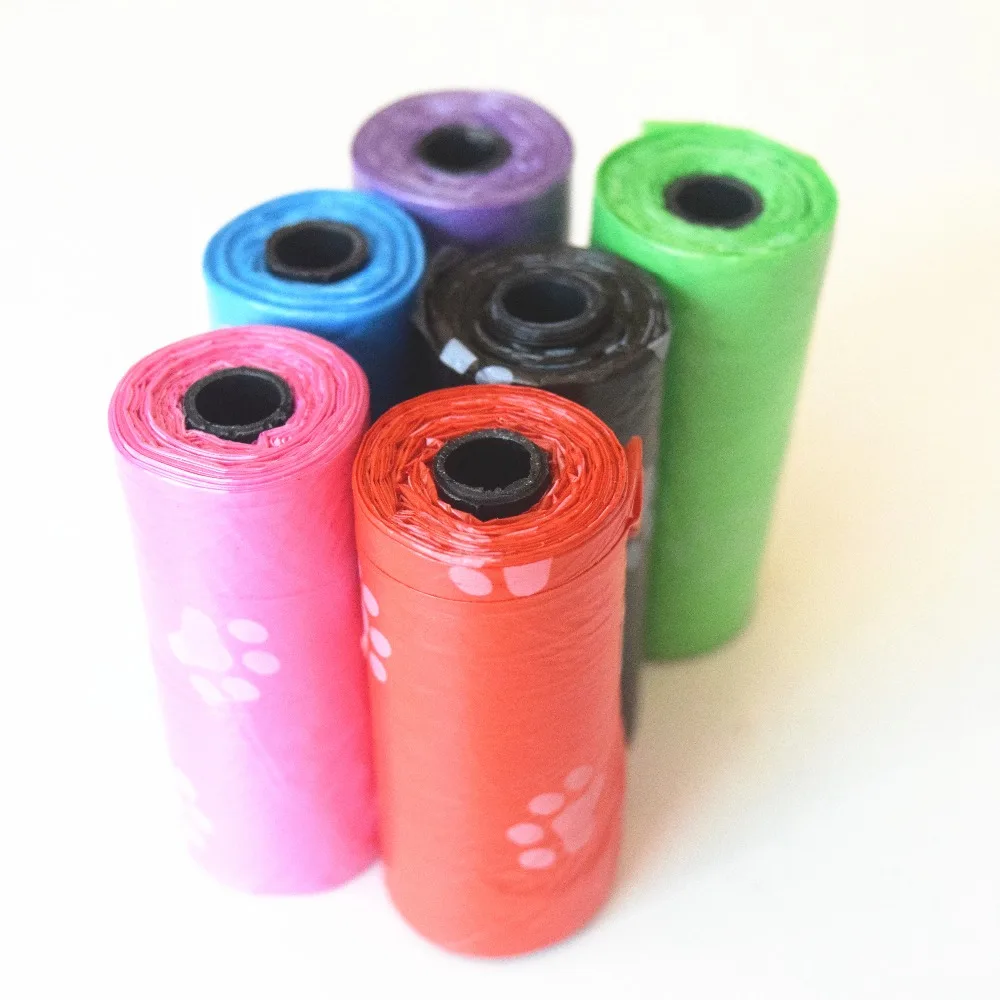 1 Roll Pet Dog Waste Poop Bag Poo Printing Degradable Clean-up Drop shipping | Дом и сад