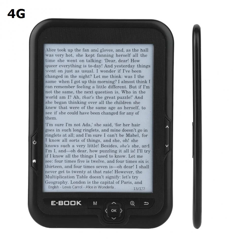 Портативный считыватель электронных книг E-Ink 6 дюймов E-reader 800x600 разрешение дисплея 300 dpi синяя крышка 16 ГБ 8 ГБ 4 ГБ электронная книга - Цвет: Black 4G