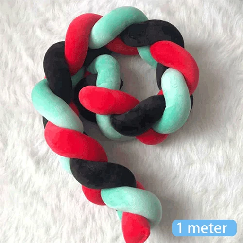 Mix Color F-1M 1 м 2 м 3 м длина узел ручной работы Плетение Детская кровать бампер длинный завязанный детская кроватка бампер протектор Детская комната Декор плюш хлопок - Цвет: Mix Color F-1M