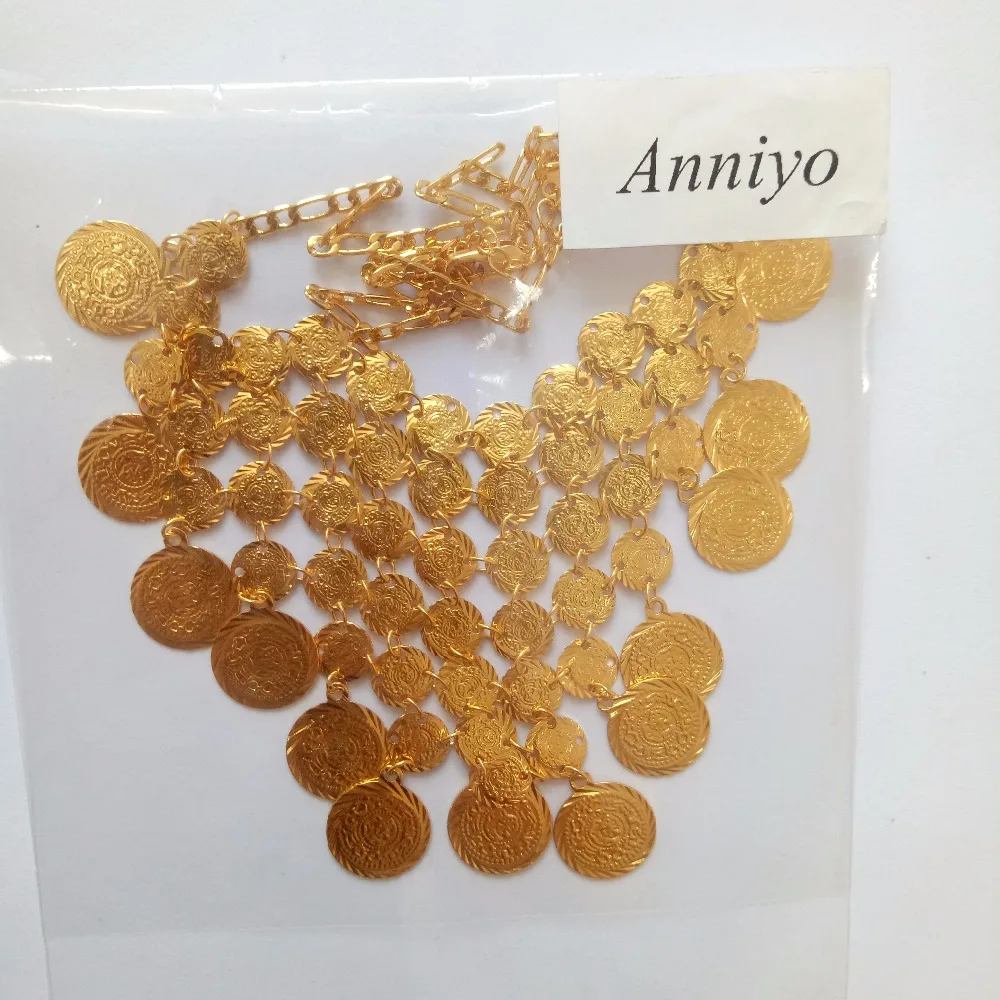 Anniyo 45 см/металлические монеты для ювелирных изделий, арабское ожерелье для женщин, аравийская цепочка для монет, роскошные ювелирные изделия, мусульманский Ближний Восток#004906