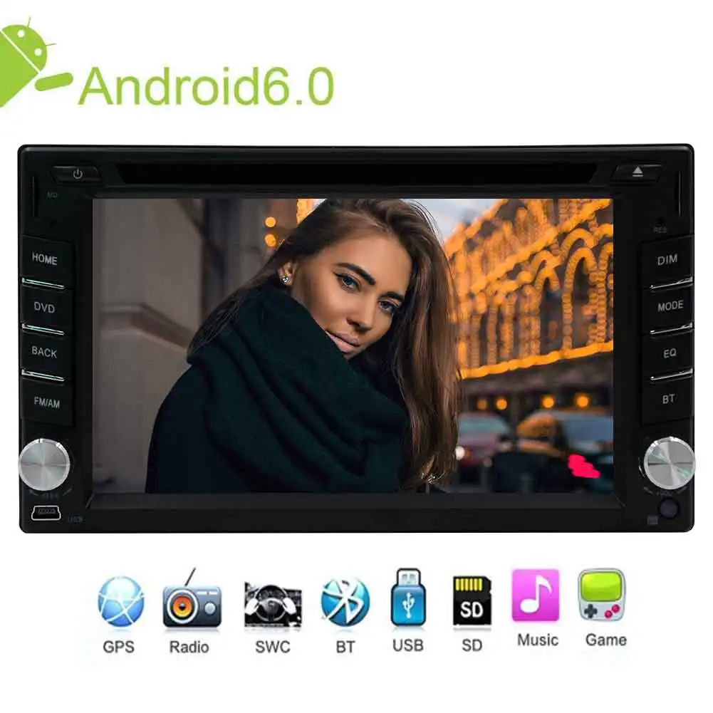 6 2 &quotДвойной Din Android автомобильное радио в приборной панели Bluetooth CD DVD плеер HD