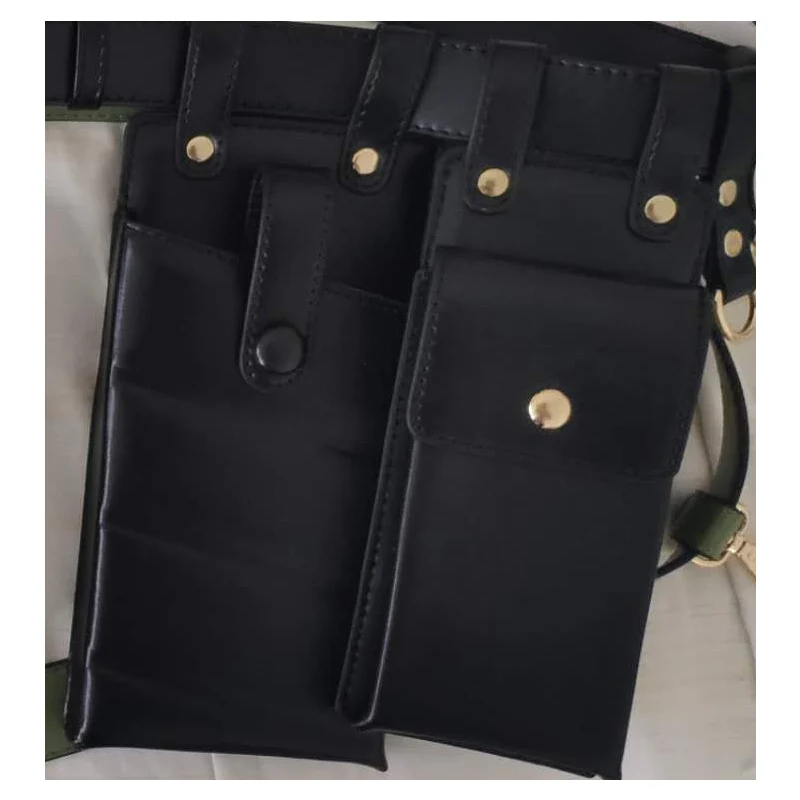 Black 2 waist bag Поясная Для женщин серпантин поясная сумка кожаная сумка модный ремень сумка Для женщин маленький телефон сумка Crossbody сумки B101 - Цвет: Black 2 waist bag