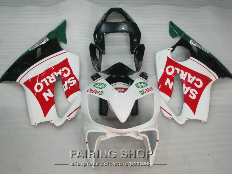 Белые инжекционные комплекты для обтекателей Honda CBR 600F4i 2001 2002 2003 (красный) cbr600 F4i 01