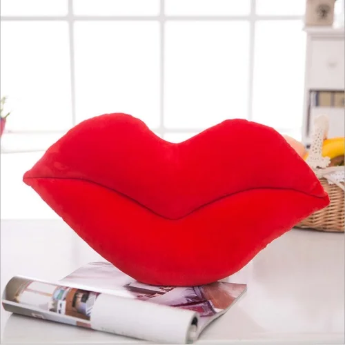 Sexy Thin Cute Cotton Red Lips Home Room Decorative Throw Sofa Waist Cushion Cover Pillow |