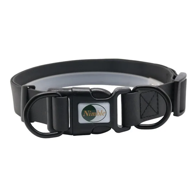 black collar Собачий поводок, ошейник для собак, ПВХ, водонепроницаемый поводок для собак, анти-грязный, легко чистится для больших и маленьких собак, Щенячий ошейник, поводок товары для животных - Цвет: black collar