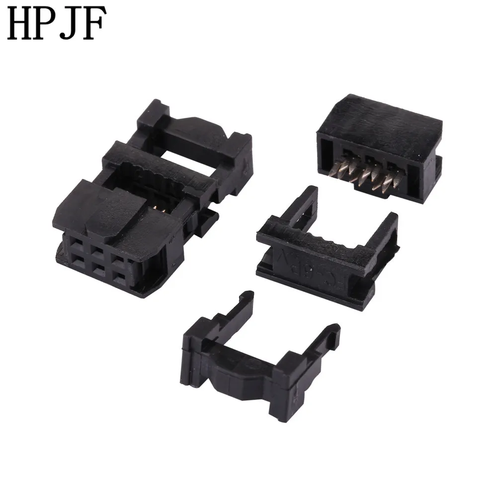 10 шт. FC-6P 2x3Pin Dual Row шаг 2,54 мм гнездо IDC соединитель наружный коллектор 6-pin кабель Разъем