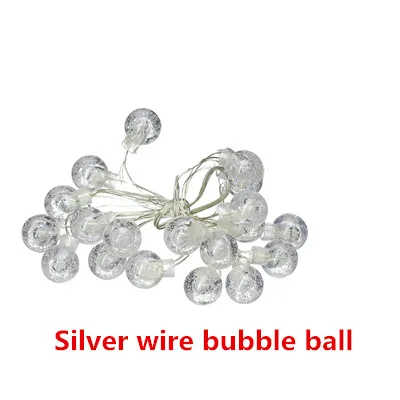 Bubble ball string Светильник в виде звезды, 2 м, 20 светодиодный, медный провод, теплый белый светодиодный светильник для праздника, Сказочная гирлянда для рождественской елки, украшения для свадебной вечеринки - Испускаемый цвет: Bubble ball string