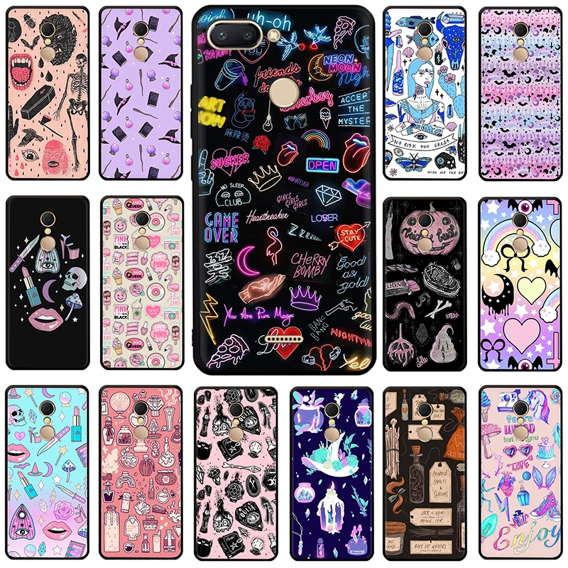 Силиконовый чехол для телефона Girly Pastel Witch Goth Xiaomi Redmi 5A 6A 5 Plus 6 Pro 7 GO Note 4X 8 GO5A