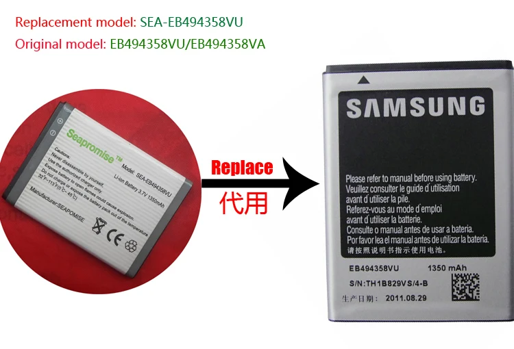 2018 Новейшая Оптовая Продажа 5 шт EB494358VU Батарея для SAMSUNG Galaxy Ace S5830 B7510 B7800 S5660 GT S5670 S5838