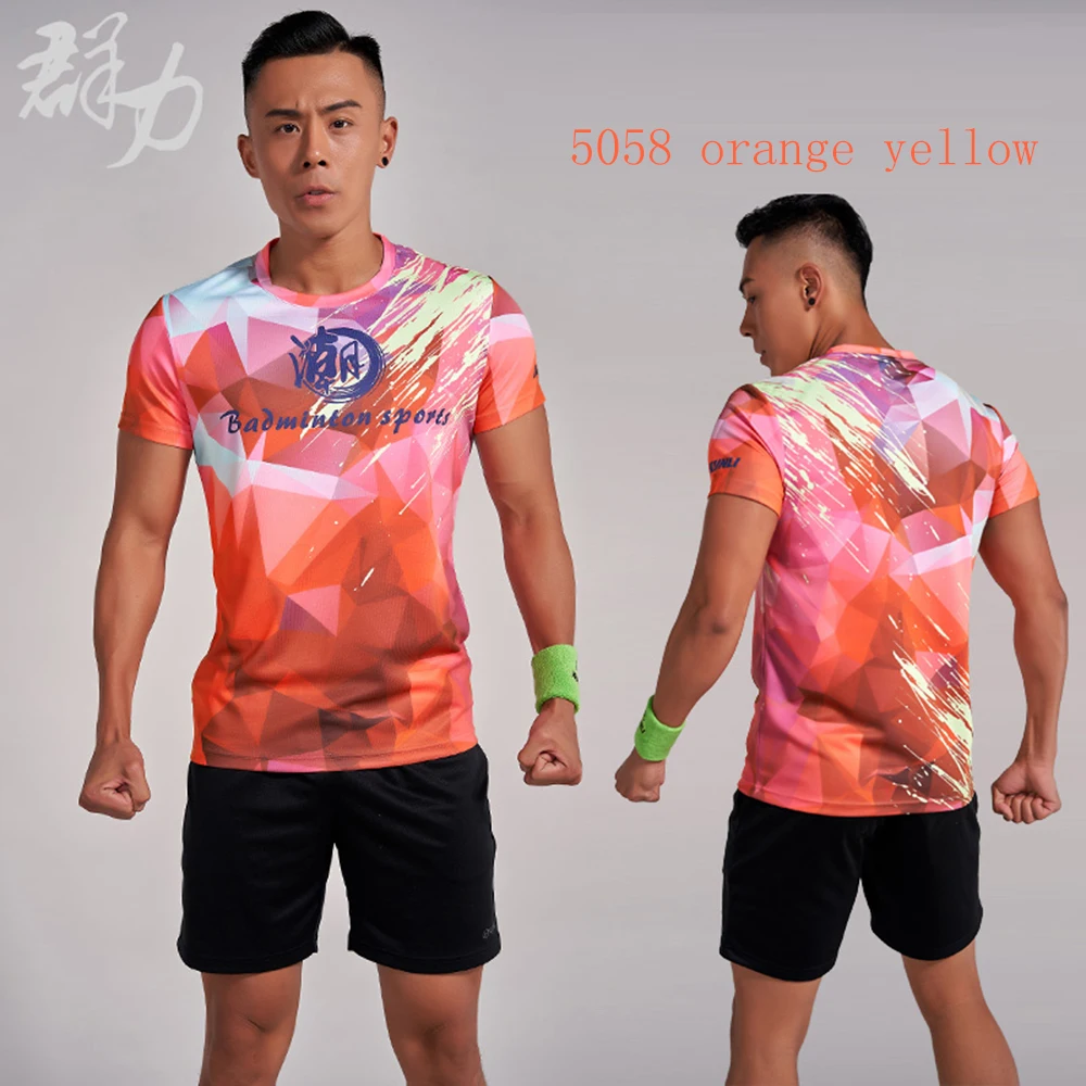 Kunli 2018 new men's women's tennis shirt outdoor sports  clothing running badminton clothing basketball short T-shirt shirt